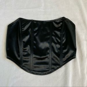 Black Corset Strapless Top